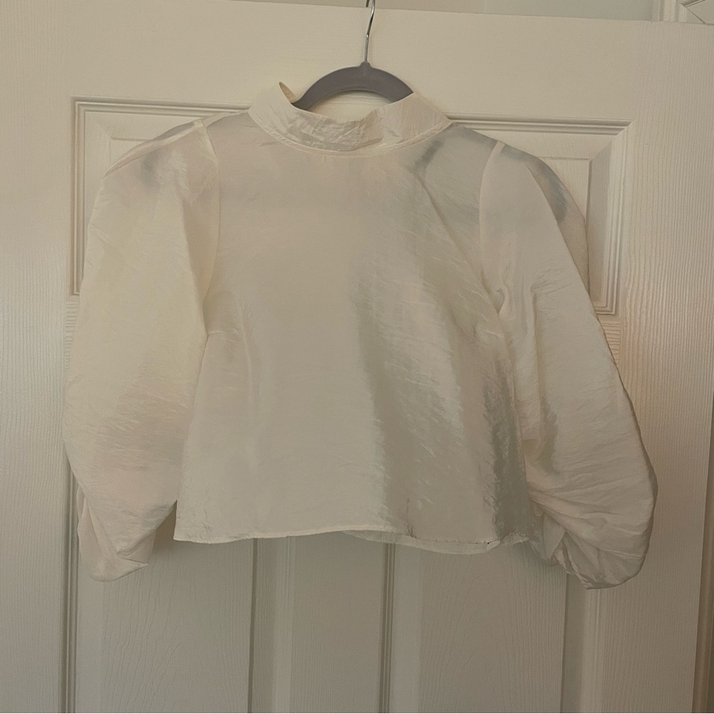 ✨NWT Zara Cropped Organza Blouse